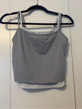 ✨5 for $25✨ Musera Shein Gray Double-Layer Spaghetti Strap Tank Top